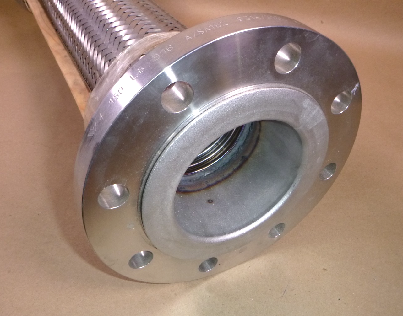 4" x 28" Stainless Steel Expanion Joint Flexible Hose W/ 316L Flanges 150 LB