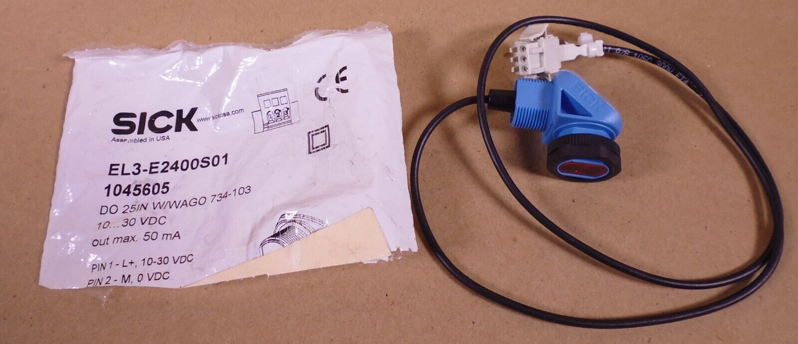 SICK EL3-E2400S01 Photoelectric Switch Sensor 1045605 DO 25IN Wago 734-103 | Electrical MRO Replacement Parts &amp; Components and Commercial Electrical Supplies Company