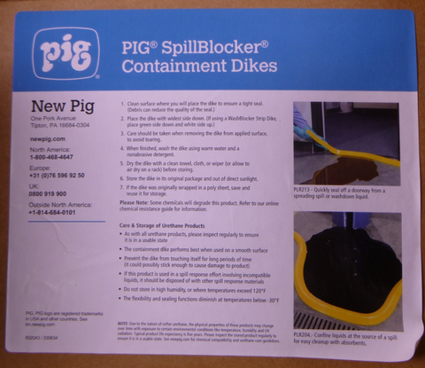 Pig PLR213 Door Blocker Dike Yellow Doorway Spill - 4'L x 2"W x 1.5"H Section | Industrial MRO Replacement Parts, Manufacturing Machine Parts & Components, Heavy Equipment Parts Supplier