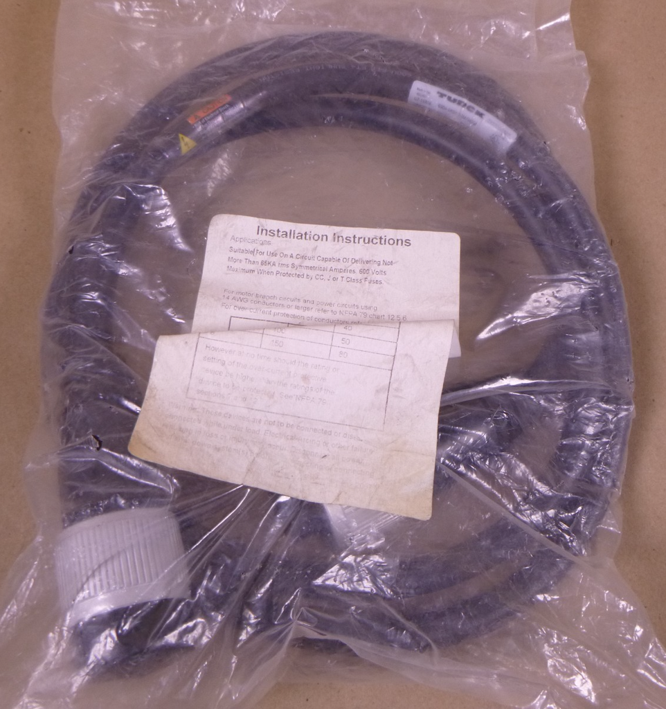 Turck GSDA GKDA 30-2M/S4000 Powerfast Cordset 600VAC 30A 3-Pin M F , U2-15356