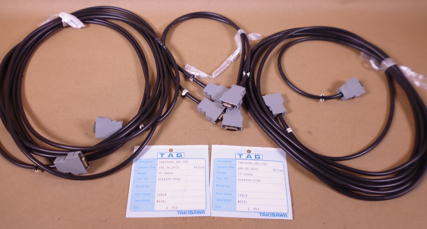 (4x) Takisawa TT-1600G CNC Lathe Cable , XC84000-012B W535L &amp; XC84000-090A W534L | Electrical MRO Replacement Parts &amp; Components and Commercial Electrical Supplies Company
