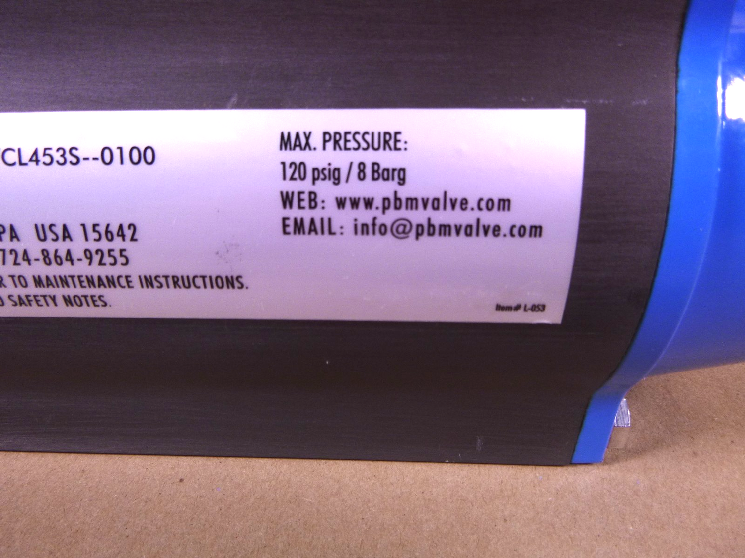 PAVCL453S-100 PMB Pneumatic Valve Actuator 120 Psig | Industrial MRO Replacement Parts, Manufacturing Machine Parts &amp; Components, Heavy Equipment Parts Supplier