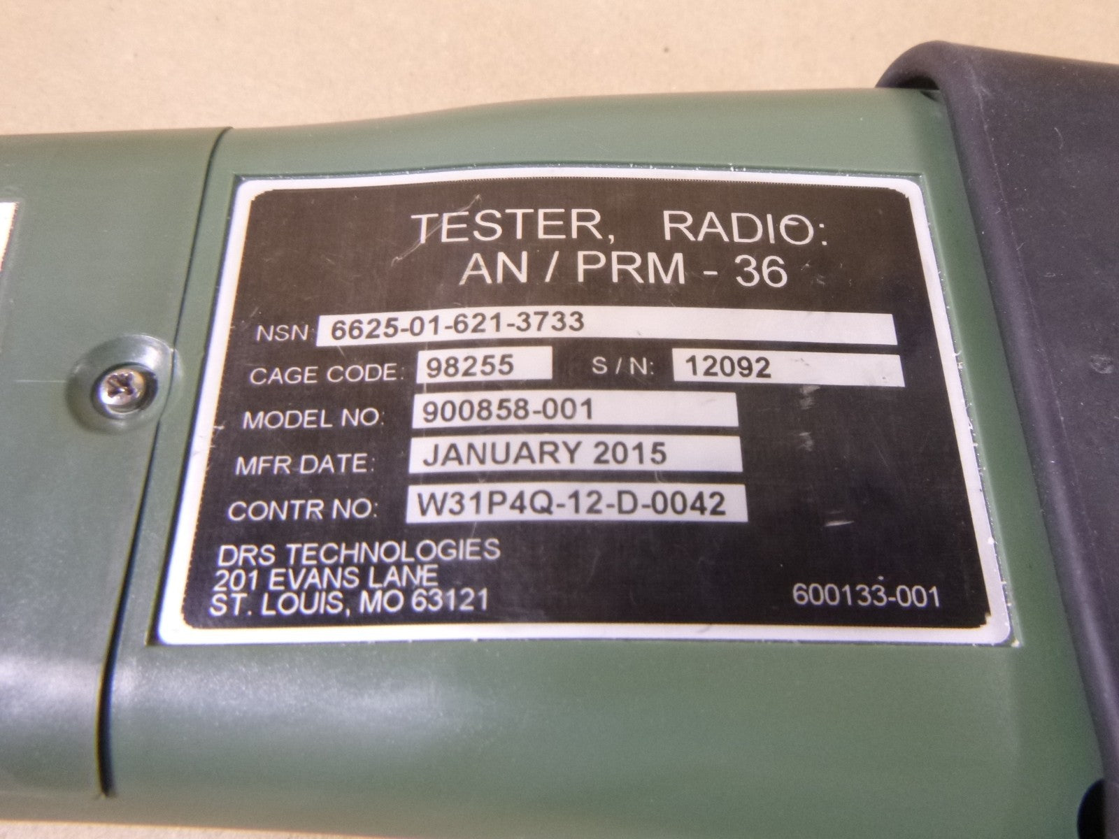 DRS AN/PRM-36 Radio Test Set 900858-001 900859-001 , 6625-01-581-8105