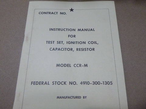 NEW VIETNAM ERA 1967 SIMPSON CCR-M RESISTOR CAPACITOR IGNITION COIL TEST SET