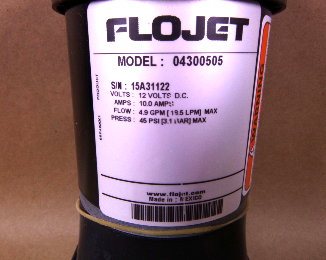 Flojet 04300-505 Self-priming Diaphragm Pump 4.9 GPM 45 PSI 12 Volt 04300505