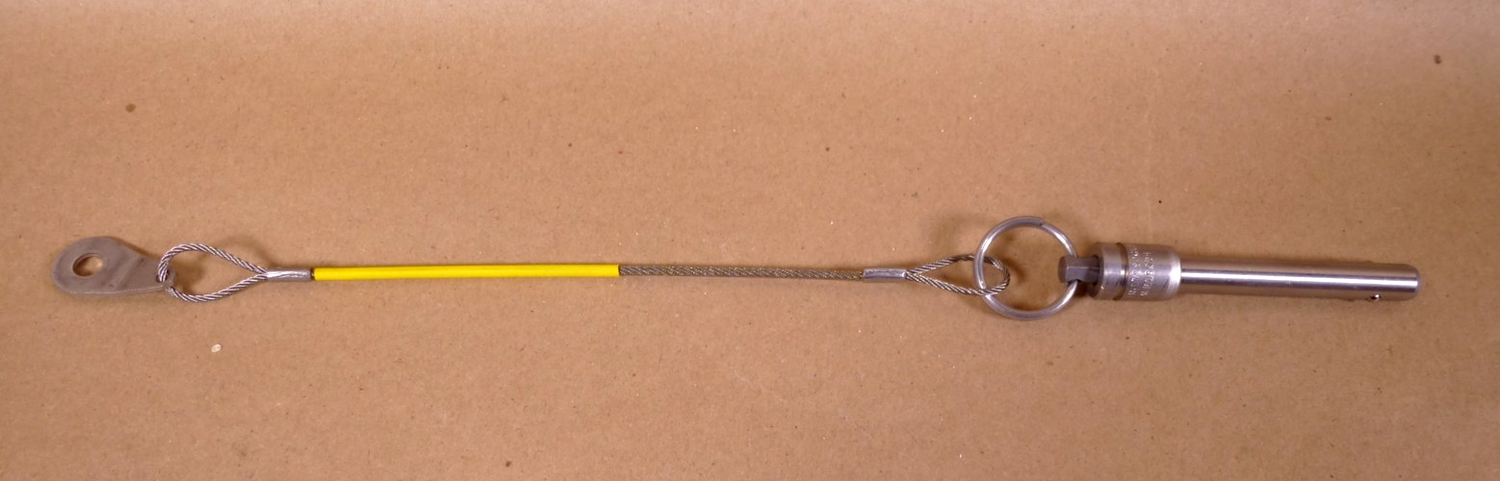 3/8" x 2" Grip Length QRP 17-4 SS Ball Lock Quick Release Pin W/ 8" Lanyard | Industrial MRO Replacement Parts, Manufacturing Machine Parts &amp; Components, Heavy Equipment Parts Supplier