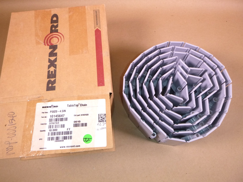 PS820-4.5IN Rexnord Silver Platinum Series Table Top Chain 10145647 (10 Ft.) | Industrial MRO Replacement Parts, Manufacturing Machine Parts & Components, Heavy Equipment Parts Supplier