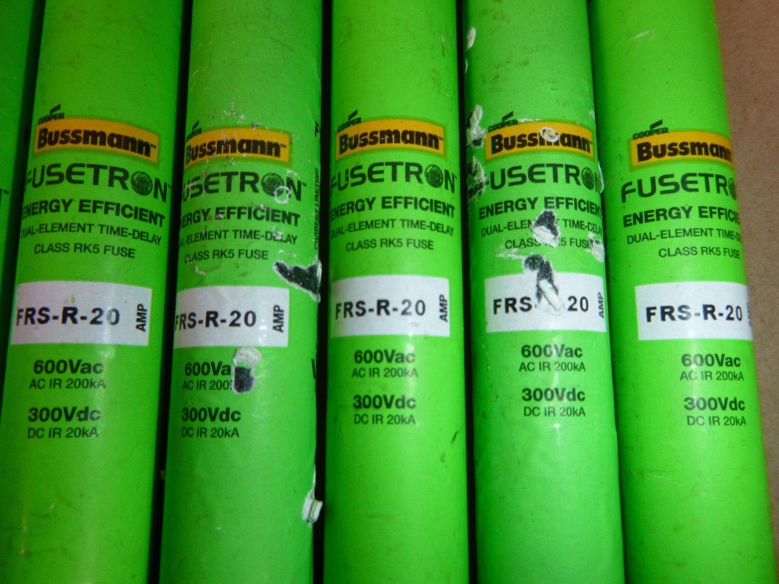 FRS-R-20 Bussmann 20 Amp 600 Vac Class RK5 Time Delay Fuse (Lot of 6)