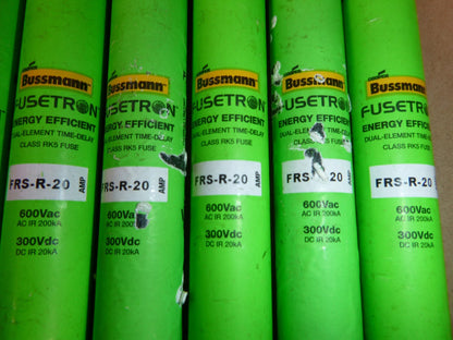 FRS-R-20 Bussmann 20 Amp 600 Vac Class RK5 Time Delay Fuse (Lot of 6)