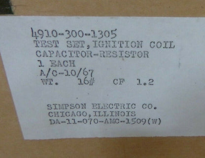 NEW VIETNAM ERA 1967 SIMPSON CCR-M RESISTOR CAPACITOR IGNITION COIL TEST SET | Industrial MRO Tools and Replacement Industrial Equipment Components