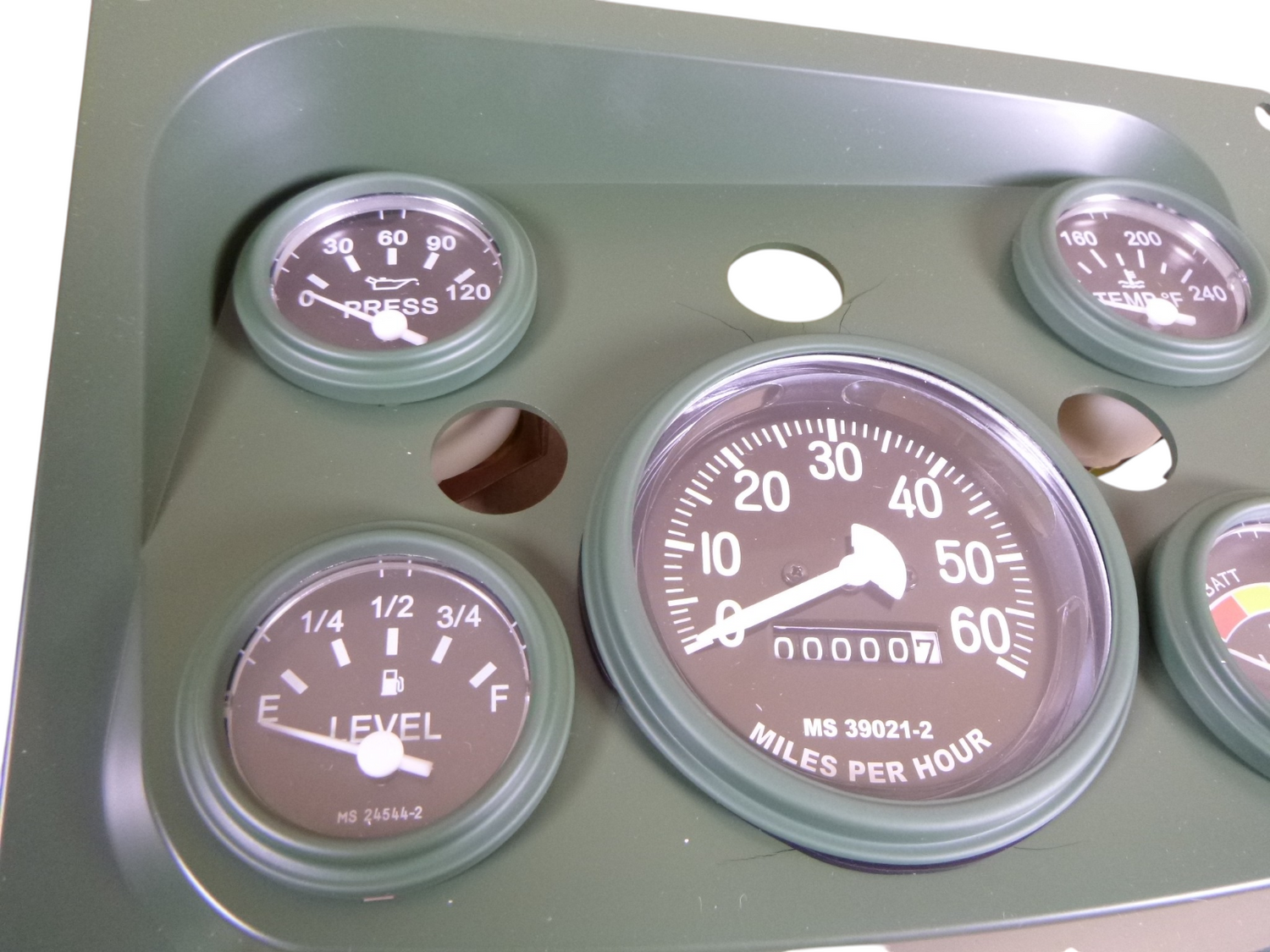 M998 Humvee Instrument Panel With 5 Gauge Set Green 12338466, 2540-01-185-6117