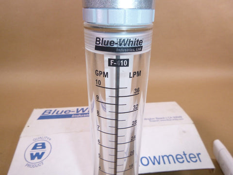 New Blue White Industries 1" FNPT Acrylic Flow Meter (1-10 GPM) F-40750LN-16