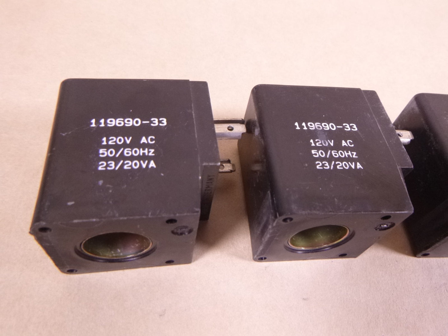 USED (3x) ARO 119690-33 Solenoid Valve Coil 4KP73 120VAC | Electrical MRO Replacement Parts &amp; Components and Commercial Electrical Supplies Company