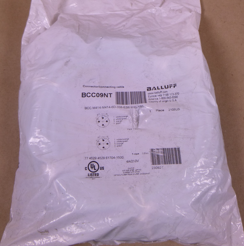 BALLUFF BCC09NT ETHERNET CABLE 4-PIN BCC M414-M414-6D-338-ES64N9-150