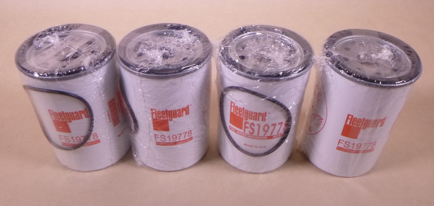 Genuine Fleetguard FS19778 Fuel Water Separator 4-Pack