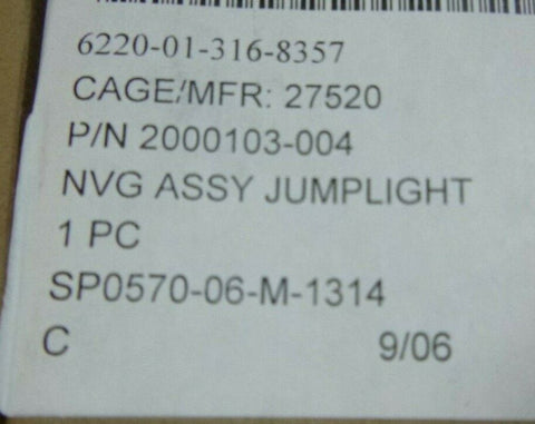 CONTROL PRODUCTS 2000103-004 JUMPLIGHT NVG LIGHT LENS , 6220-01-316-8357