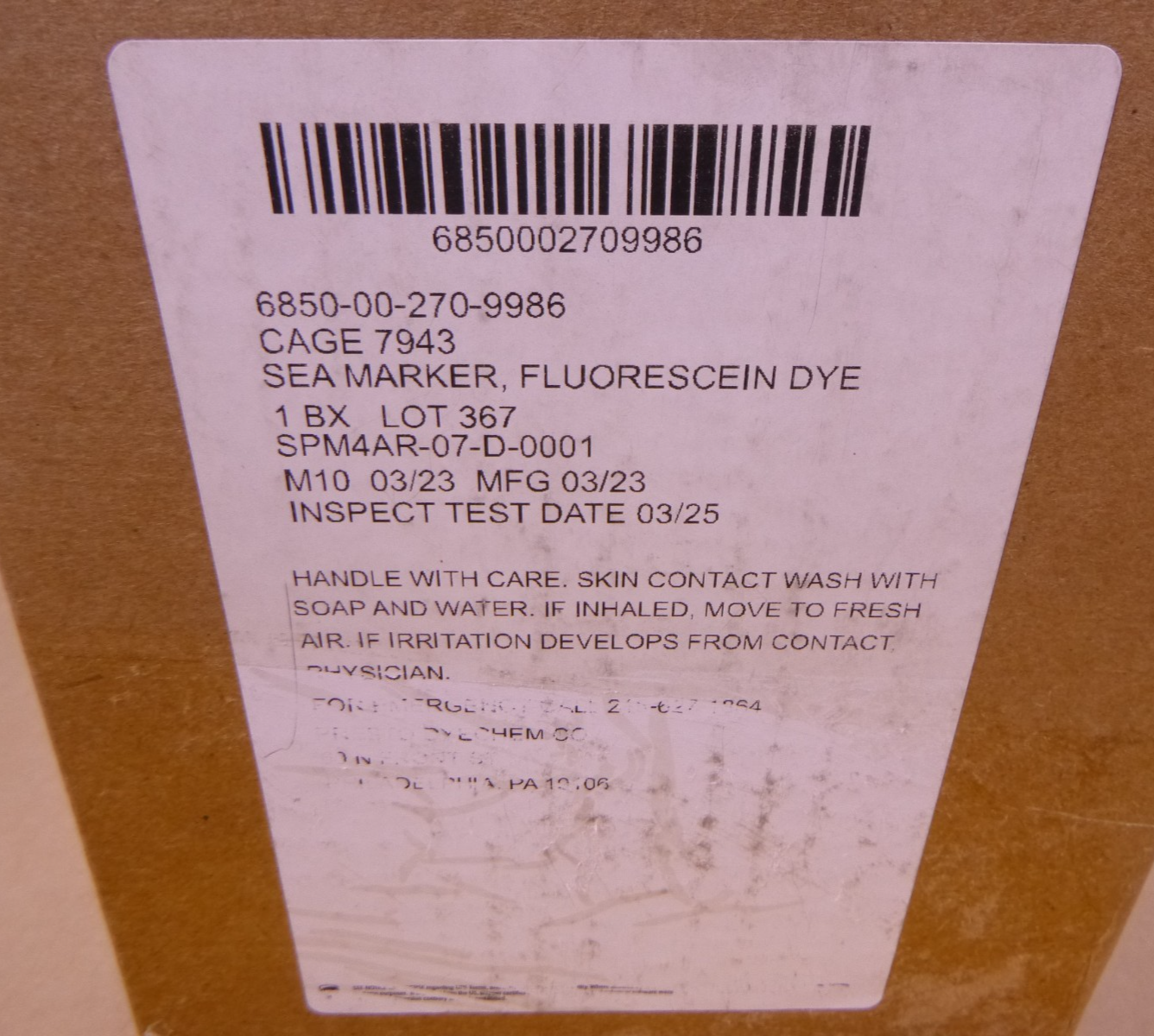 (12 Pack) Presto Dyechem  Sea Dye Marker Fluorescent Yellow/Green MIL-S-17980D
