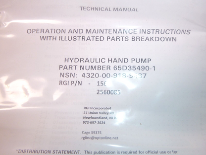 USGI Military RGI Hydraulic Pump 65D35490-1, 4320-00-918-9487 | Replacement Truck Parts, Trailer Accessories, Automobile Supplies, Car Parts &amp; Accessories