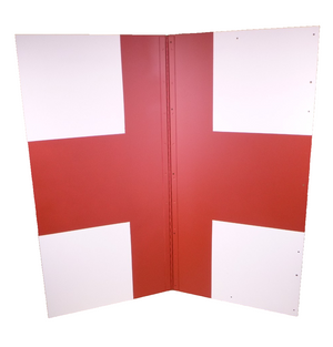 USGI Military M997 Humvee MRAP 36" x 36" Hinged Folding Red Cross Vehicle Sign | Genuine FMTV Replacement Parts, LMTV Parts For Sale and Military Surplus Medium Tactical Vehicle Parts & Components