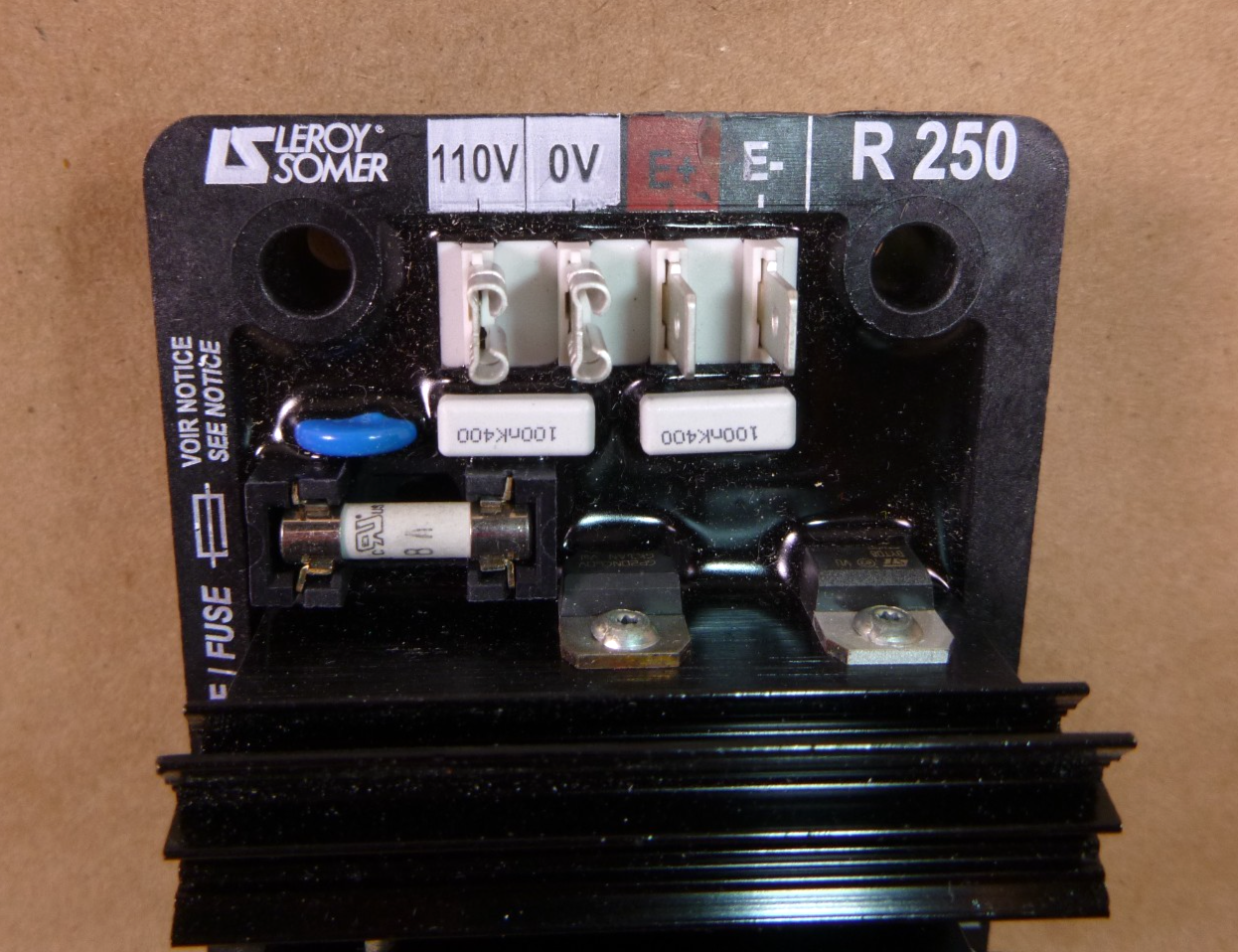 Genuine OEM Leroy Somer Automatic Voltage Regulator R250 AVR 330410933 | Electrical MRO Replacement Parts &amp; Components and Commercial Electrical Supplies Company