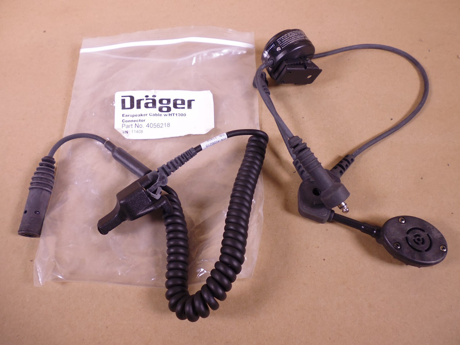 Drager 4056218 Earspeaker Cable w/ BAcomm 4056200 PTT | Electrical MRO Replacement Parts &amp; Components and Commercial Electrical Supplies Company