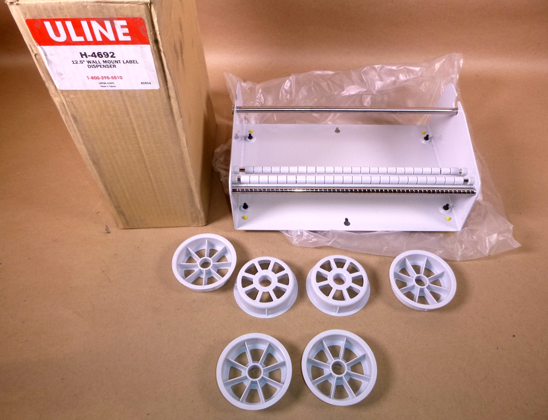H-4692 Uline Wall Mount Label Dispenser - 12 1⁄2" - White | Industrial MRO Replacement Parts, Manufacturing Machine Parts &amp; Components, Heavy Equipment Parts Supplier