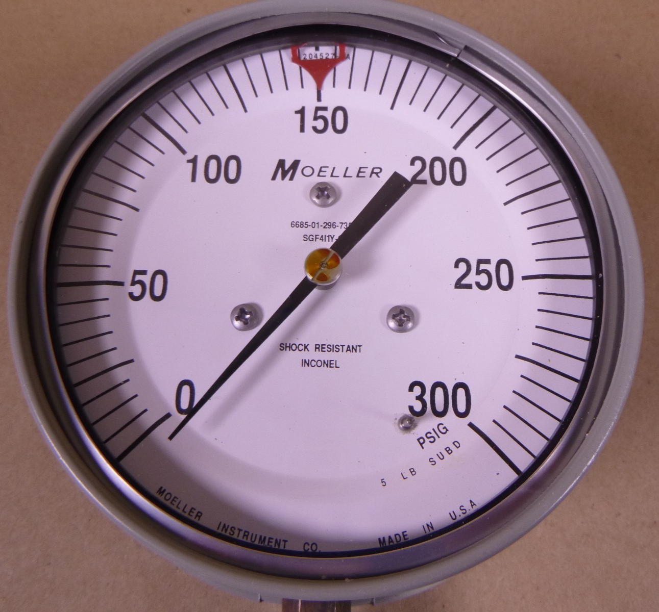 Moeller SGF4I1Y-G-D 0-300 PSIG Shock-Resistant Pressure Gauge , 6685-01-296-7359 | Industrial MRO Replacement Parts, Manufacturing Machine Parts &amp; Components, Heavy Equipment Parts Supplier