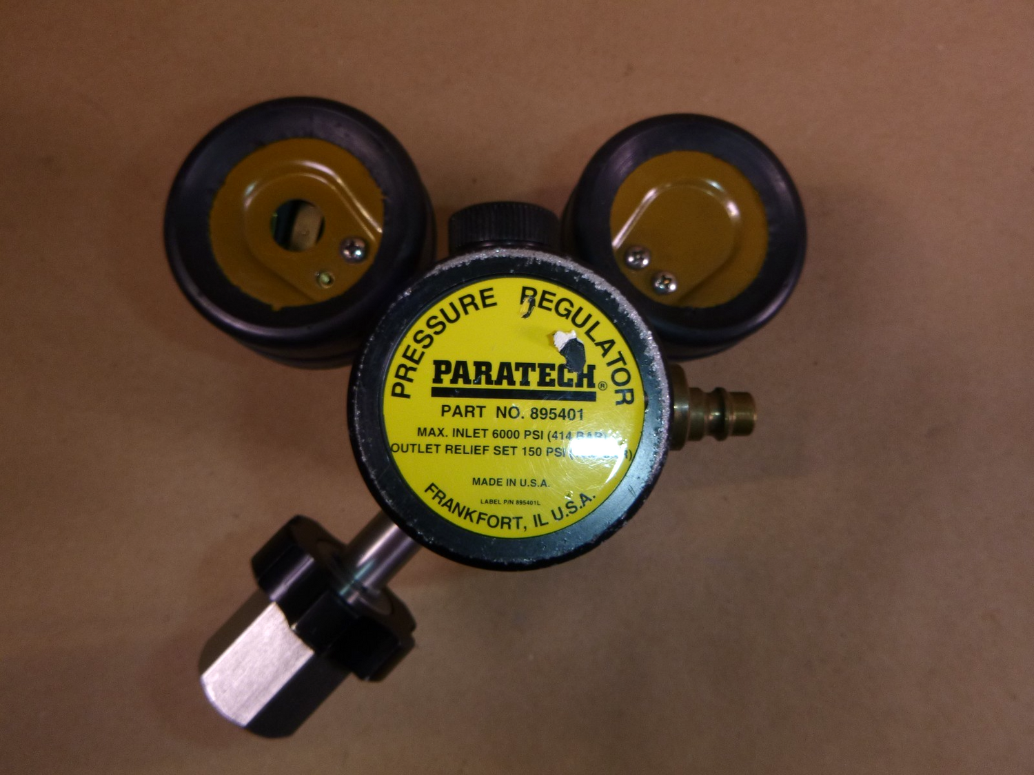 Paratech Pressure Regulator 895491, Max Inlet 6000 Psi Outlet Relief Set 150 Psi