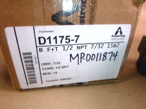 Armstrong D1175-7 Steam Trap Float & Thermostatic 1/2" 15B2 125PSI , 7/32 ORIF | Industrial MRO Replacement Parts, Manufacturing Machine Parts & Components, Heavy Equipment Parts Supplier