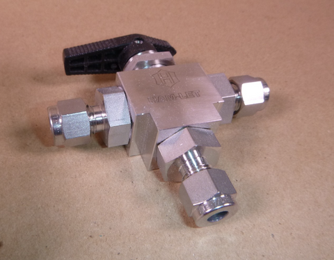 H6800SSL1/4CST HAM-LET 3 Piece 3 Way 316 SS Ball Valve 1/4" Let-Lok Tube Fitting | Industrial MRO Replacement Parts, Manufacturing Machine Parts & Components, Heavy Equipment Parts Supplier