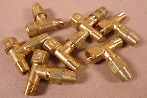 (7 Pack) Parker 176CL-4-2 Compression Fitting 176CL Tee Brass 1/8" NPT | Industrial Replacement Nuts & Bolts Distributor and Machinery Screws & Fasteners Supply