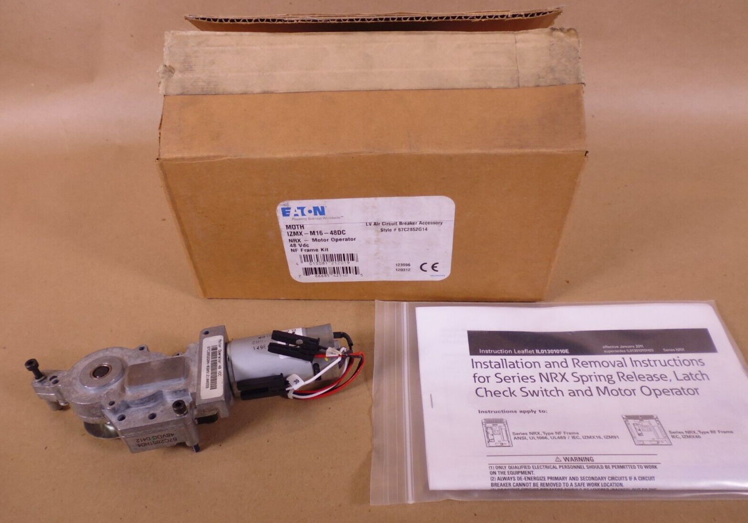 Eaton IZMX-M16-48DC LV Air Circuit Breaker NRX Motor Operator 48VDC NF Frame Kit | Electrical MRO Replacement Parts &amp; Components and Commercial Electrical Supplies Company