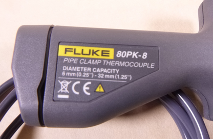 Fluke 80PK-18 Type-K Pipe Clamp Temperature Probe Kit, 80PK-10 &amp; 80PK-8