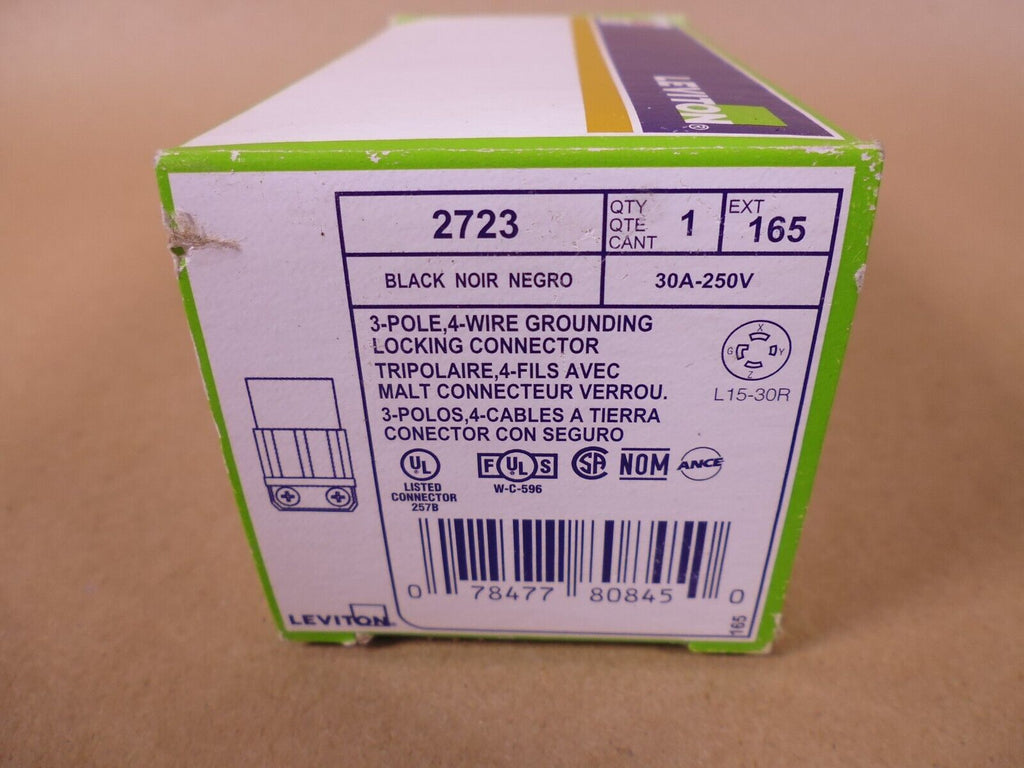 Leviton Locking Grounding Connector 3-Pole 4-Wire 30A 250V 2723 | Electrical MRO Replacement Parts & Components and Commercial Electrical Supplies Company