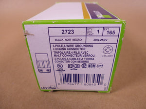 Leviton Locking Grounding Connector 3-Pole 4-Wire 30A 250V 2723 | Electrical MRO Replacement Parts & Components and Commercial Electrical Supplies Company