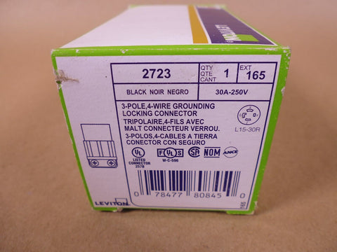 Leviton Locking Grounding Connector 3-Pole 4-Wire 30A 250V 2723 | Electrical MRO Replacement Parts & Components and Commercial Electrical Supplies Company