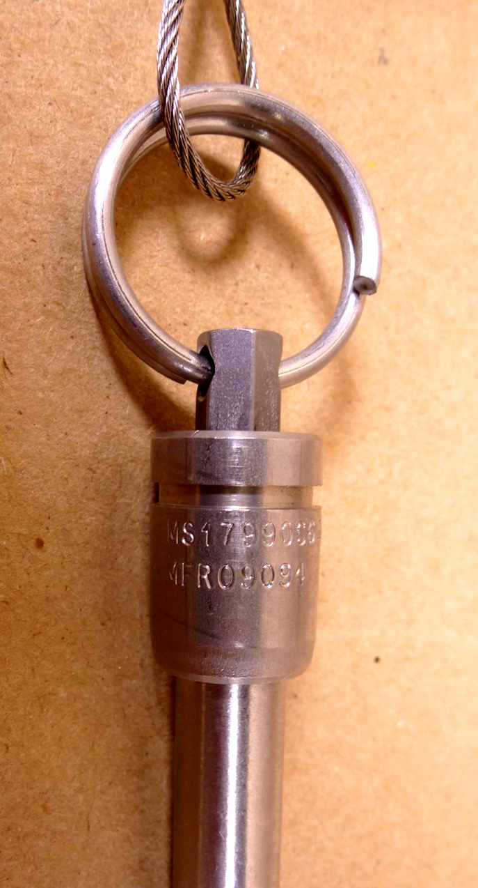 3/8" x 2" Grip Length QRP 17-4 SS Ball Lock Quick Release Pin W/ 8" Lanyard | Industrial MRO Replacement Parts, Manufacturing Machine Parts &amp; Components, Heavy Equipment Parts Supplier