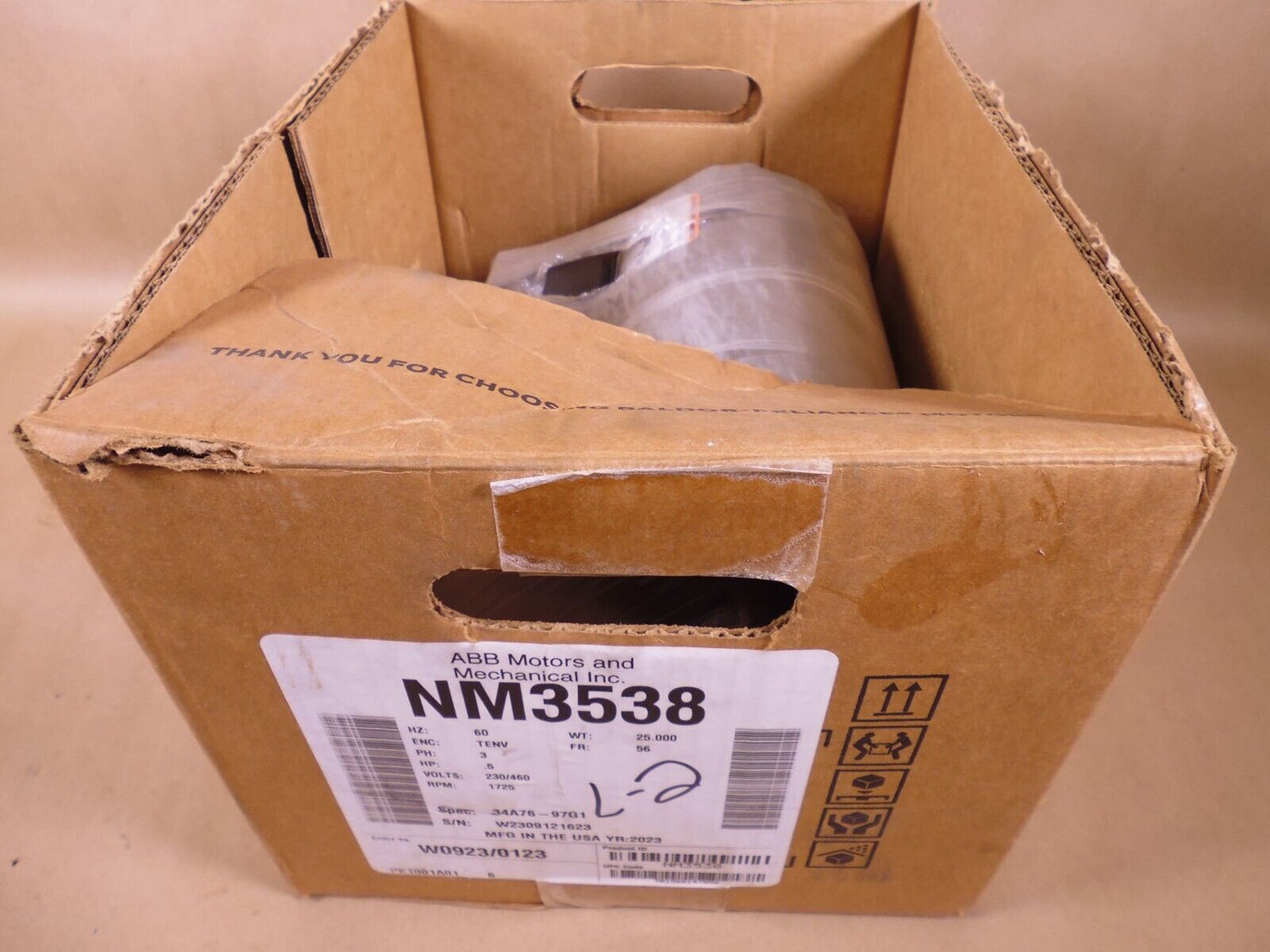 BALDOR ABB NM3538 Electric Motor 1/2HP 230/460V 1725RPM 56 Frame | Industrial Electric Motors, Pumps &amp; Parts