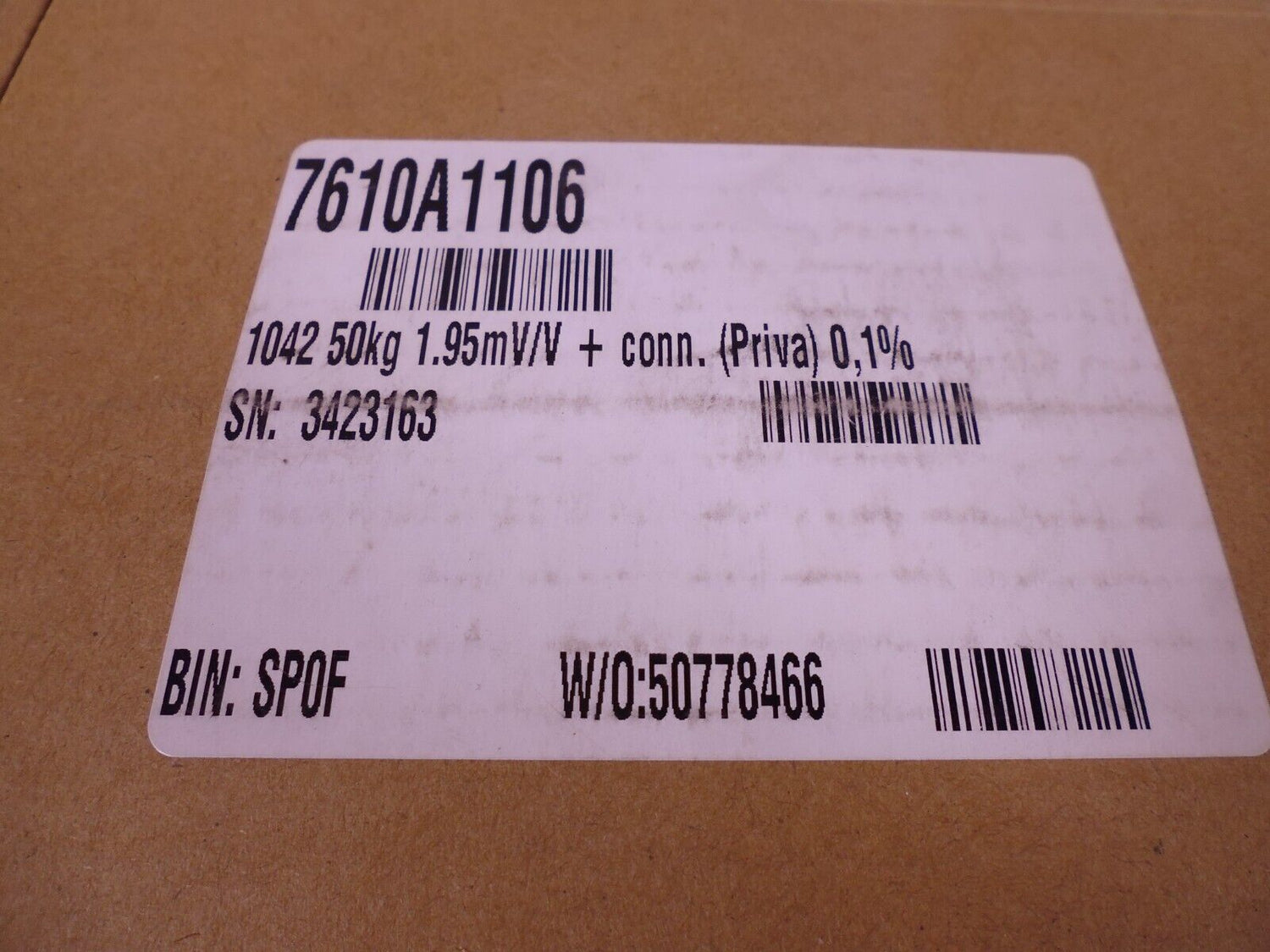 Priva 3659168 Weighing Sensor Groscale With Connector | Electrical MRO Replacement Parts &amp; Components and Commercial Electrical Supplies Company