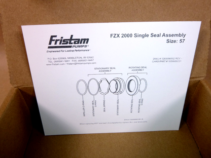 New Genuine Fristam FZX 2000 Seal Kit 57, P/N 1802600012