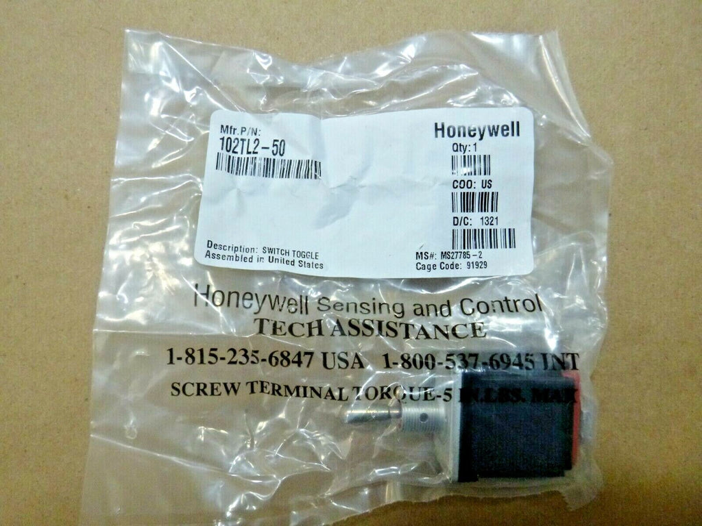 Military Grade Honeywell 102TL2-50 Toggle Switch (DPDT) 3 Position 7.5 Amp | Electrical MRO Replacement Parts & Components and Commercial Electrical Supplies Company