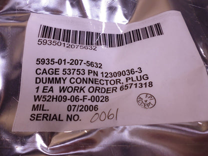 TACOM 12309036-3 Plug Dummy Connector For DSESTS , 5935-01-207-5632 | Replacement Truck Parts, Trailer Accessories, Automobile Supplies, Car Parts &amp; Accessories