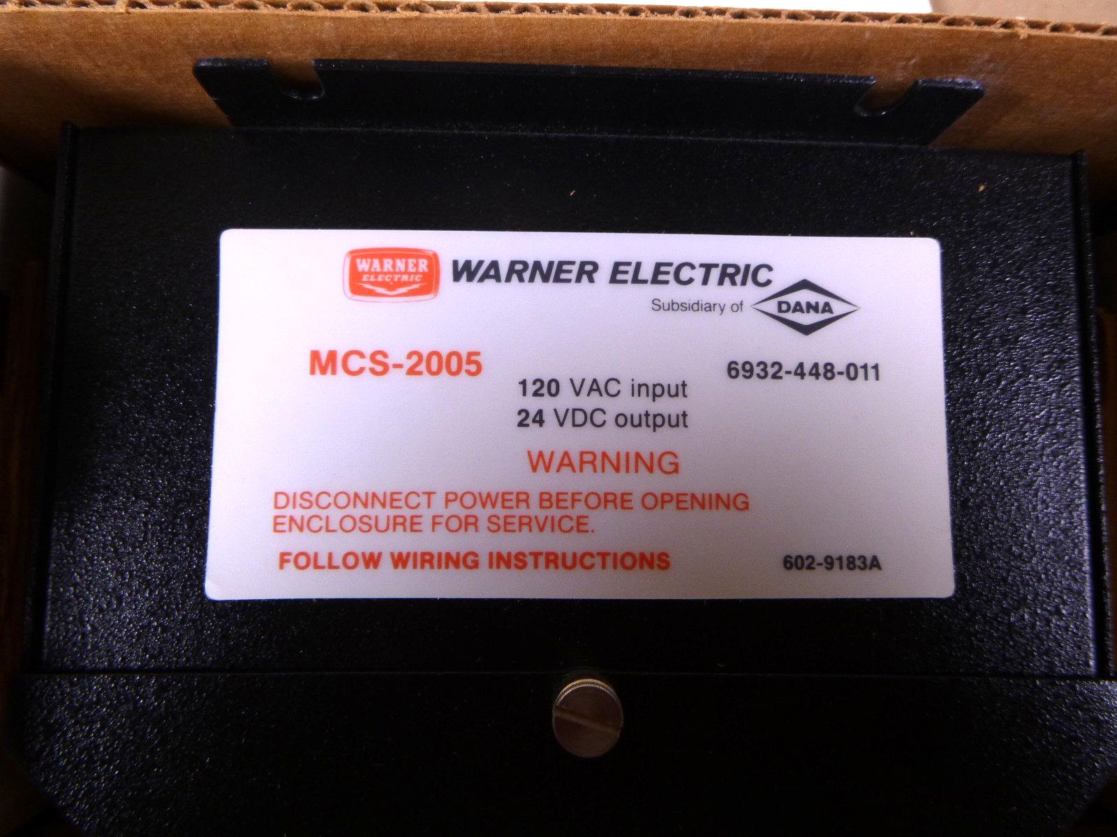 Warner Electric MCS-2005 Electrak 1 Actuator Control Module 6932-448-011 | Electrical MRO Replacement Parts &amp; Components and Commercial Electrical Supplies Company