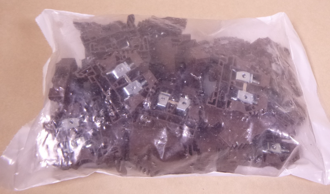 (25 Pack) Konnect-it KN-T6BRN Feedthrough Termianl Block 65A 6AWG 600V Brown