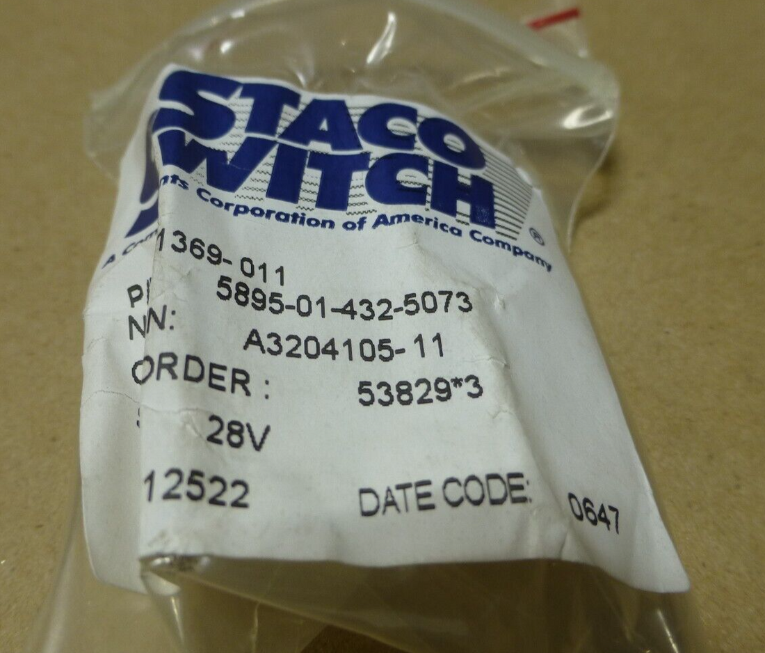 Staco Switch A3204105-11 Indicator Assembly AN/TPQ-36(V)8 , 5895-01-432-5073 | Electrical MRO Replacement Parts &amp; Components and Commercial Electrical Supplies Company