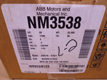 BALDOR ABB NM3538 Electric Motor 1/2HP 230/460V 1725RPM 56 Frame | Industrial Electric Motors, Pumps &amp; Parts