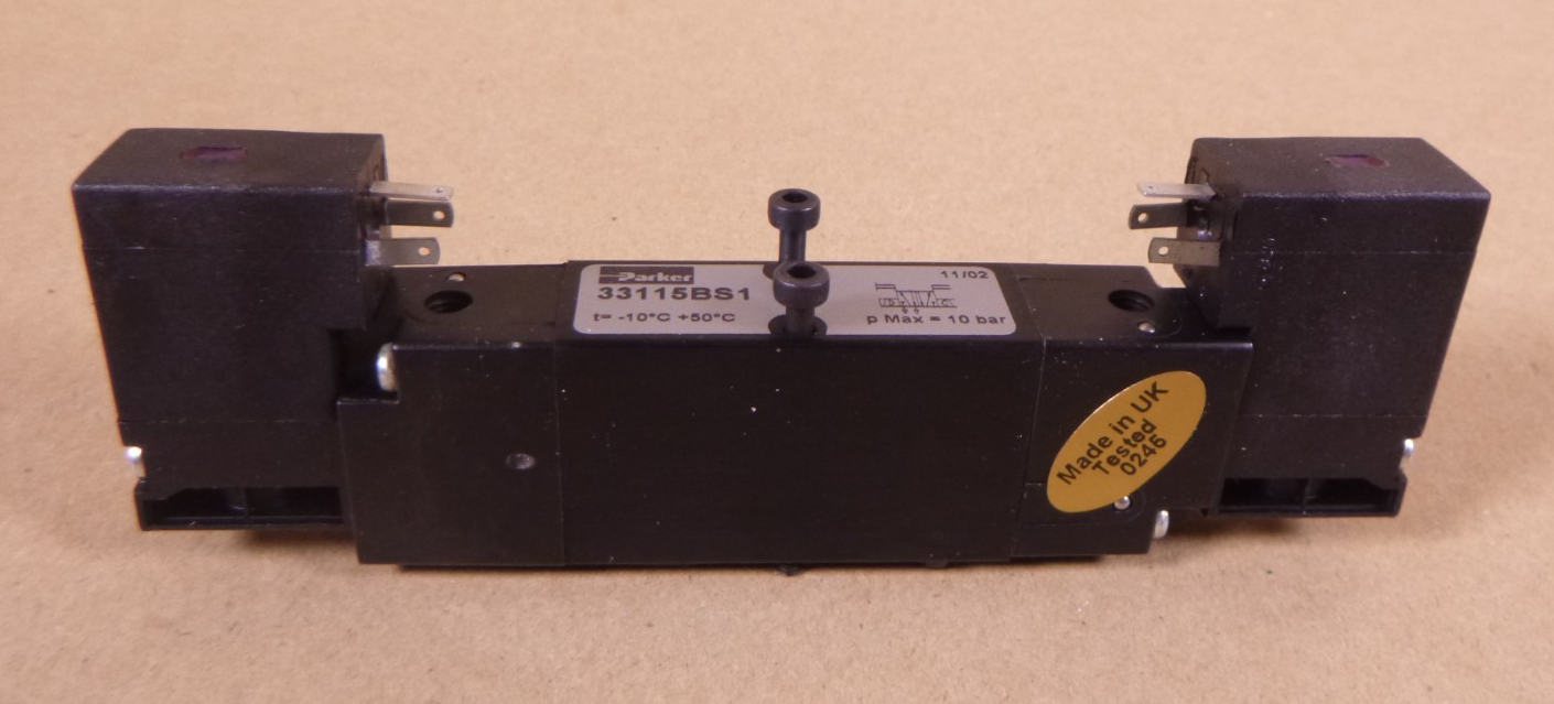 Parker 33115BS1 24V Pneumatic Valve 10Bar w/ PS1-E23 50/60HZ 1.6VA Valve | Electrical MRO Replacement Parts &amp; Components and Commercial Electrical Supplies Company