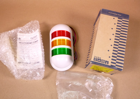 Menics PWEB-302-RYG Wall Mount LED Tower Light, Red Yellow Green, 24V, w/ Alarm | Replacement Truck Parts, Trailer Accessories, Automobile Supplies, Car Parts & Accessories