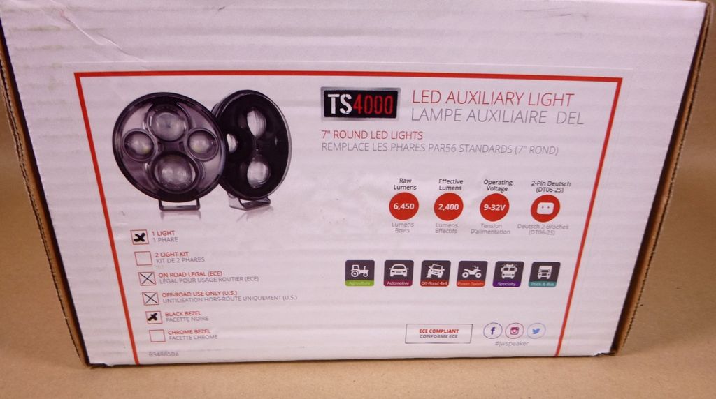 TS4000 JW Speaker 7” Round Off Road Truck Lights 12-24V LED High Beam (1 Pair) | Replacement Truck Parts, Trailer Accessories, Automobile Supplies, Car Parts & Accessories