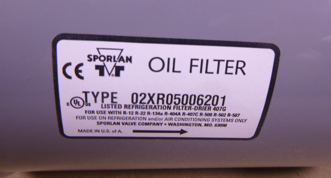 Sporlan 02XR05006201 Inline Oil Filter | Industrial MRO Replacement Parts, Manufacturing Machine Parts &amp; Components, Heavy Equipment Parts Supplier